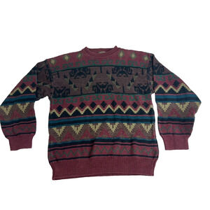 Generra Sweater Mens XL Knit Aztec Navajo Southwestern Grandpa Vintage Winter
